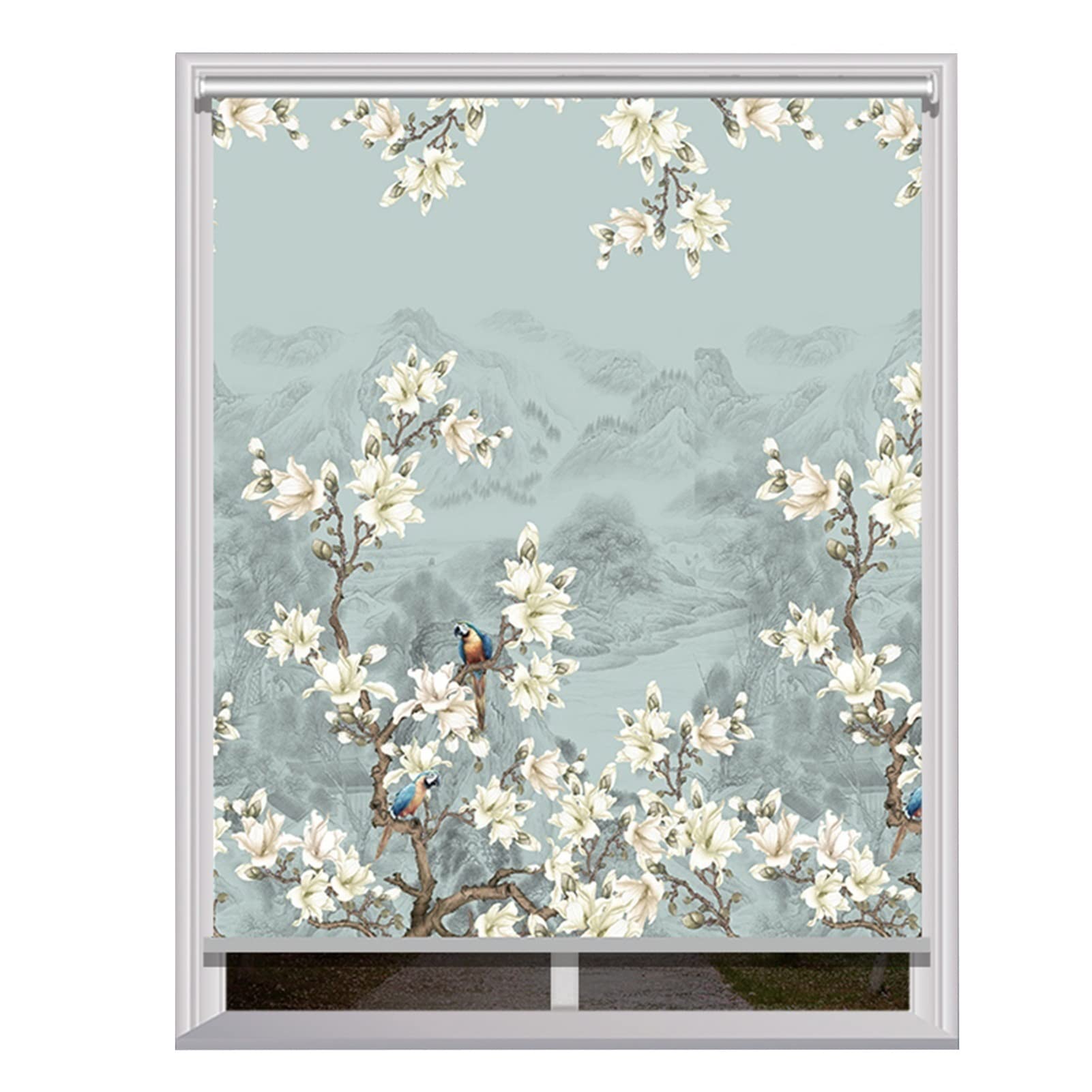 Store enrouleur imperméable - Motif floral pour contrôle de la lumière et de l'intimité - Convient pour la maison, la salle de bain et la cuisine