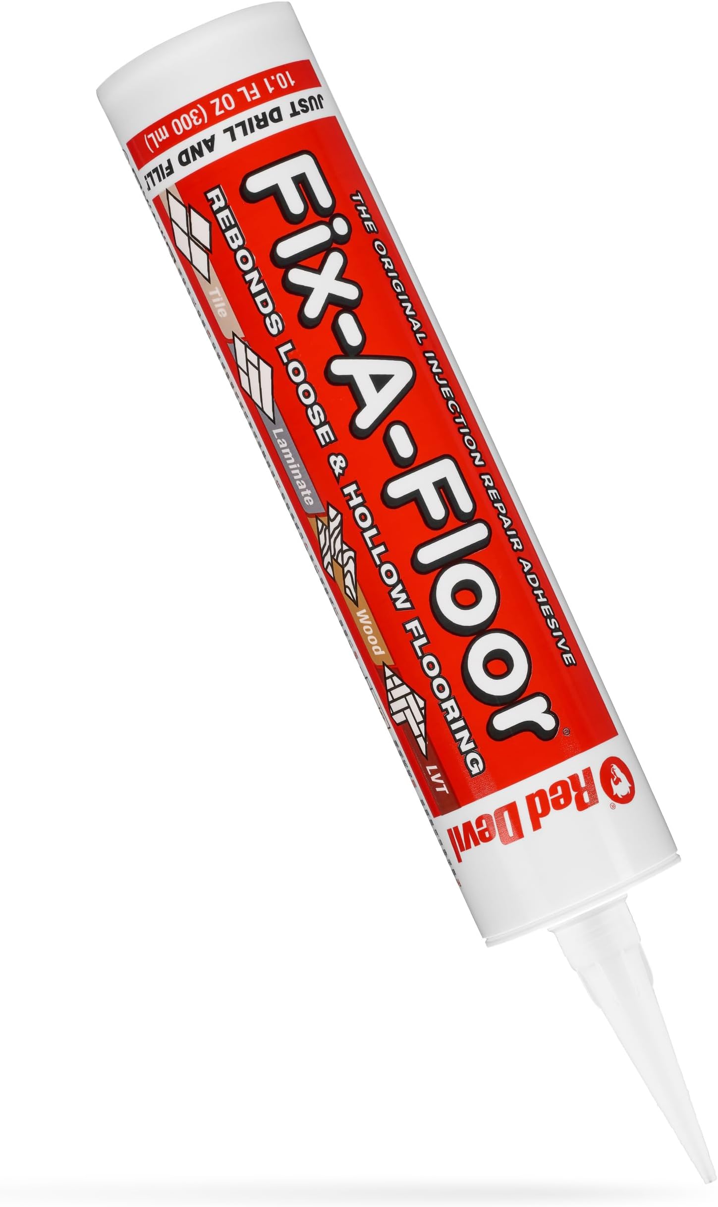 Fix A Floor Extra Strength Floor Tile Adhesive – Vinyl Floor Adhesive for Hollow Tiles, Laminate, Creaking Wood & More – Versatile Injector Solution, 300ml Standard Bottle