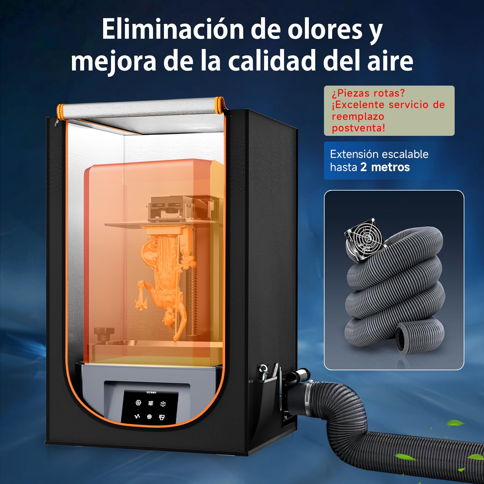 YOOPAI Carcasa Funda Impresora 3D Resina con Ventilación, Multifuncional Elimina Olores A Prueba de Polvo Aísla Ruidos para Creality Anycubic Elegoo Series LCD SLA DLP Impresora 3D