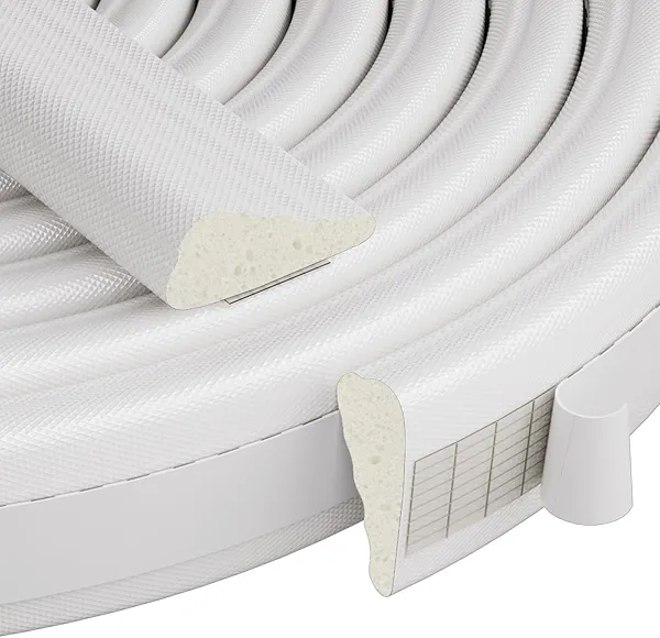 118 Inch Wedge-Shape Weather Stripping Door Seal,Windows and Doors Insulation,Self Adhesive Insulation Foam Anti-Collision Strip,Weatherstrip Tape for Door Soundproofing,Noise Drafts Blocker,White