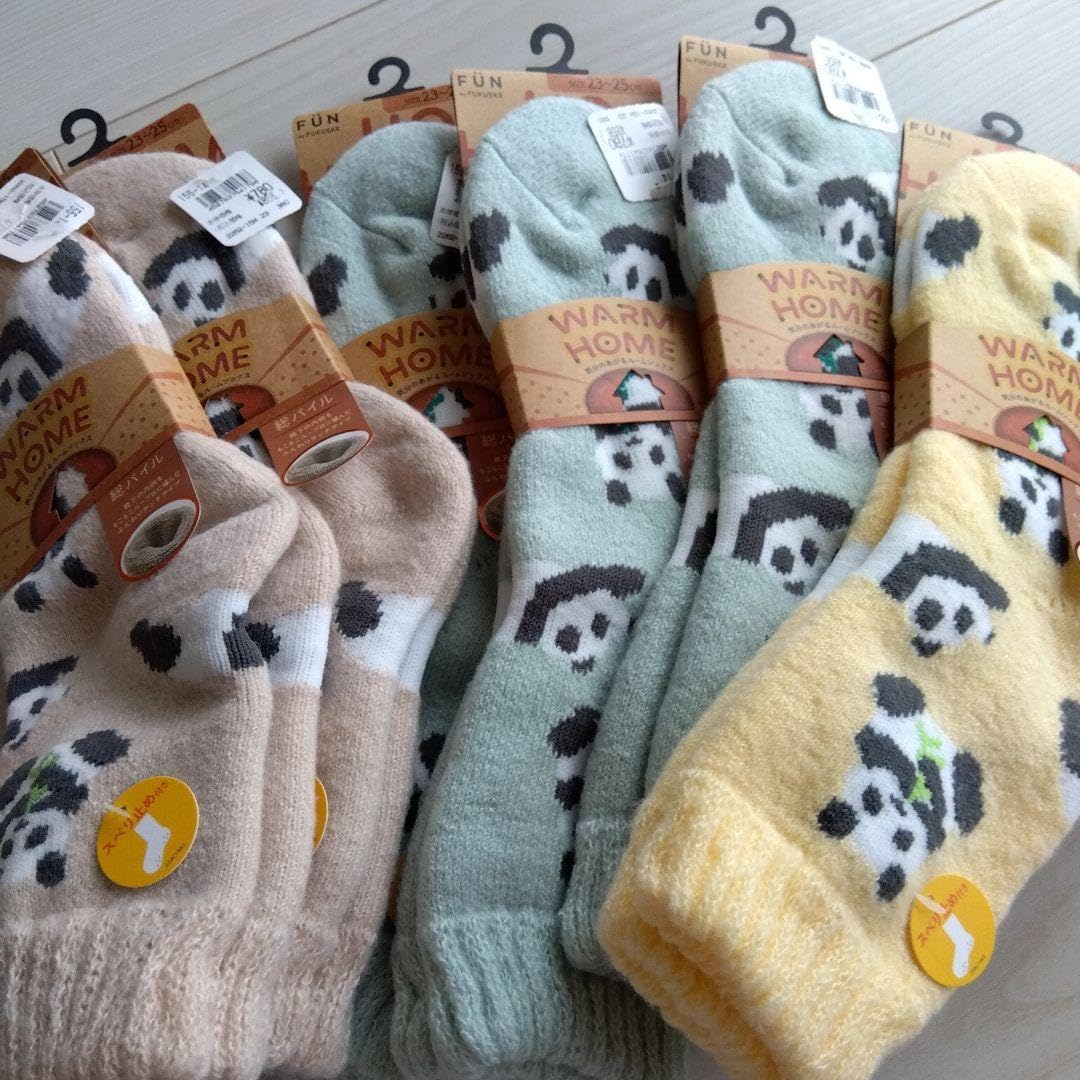 フクスケ モコモコ暖か ルームソックス靴下 6足セット