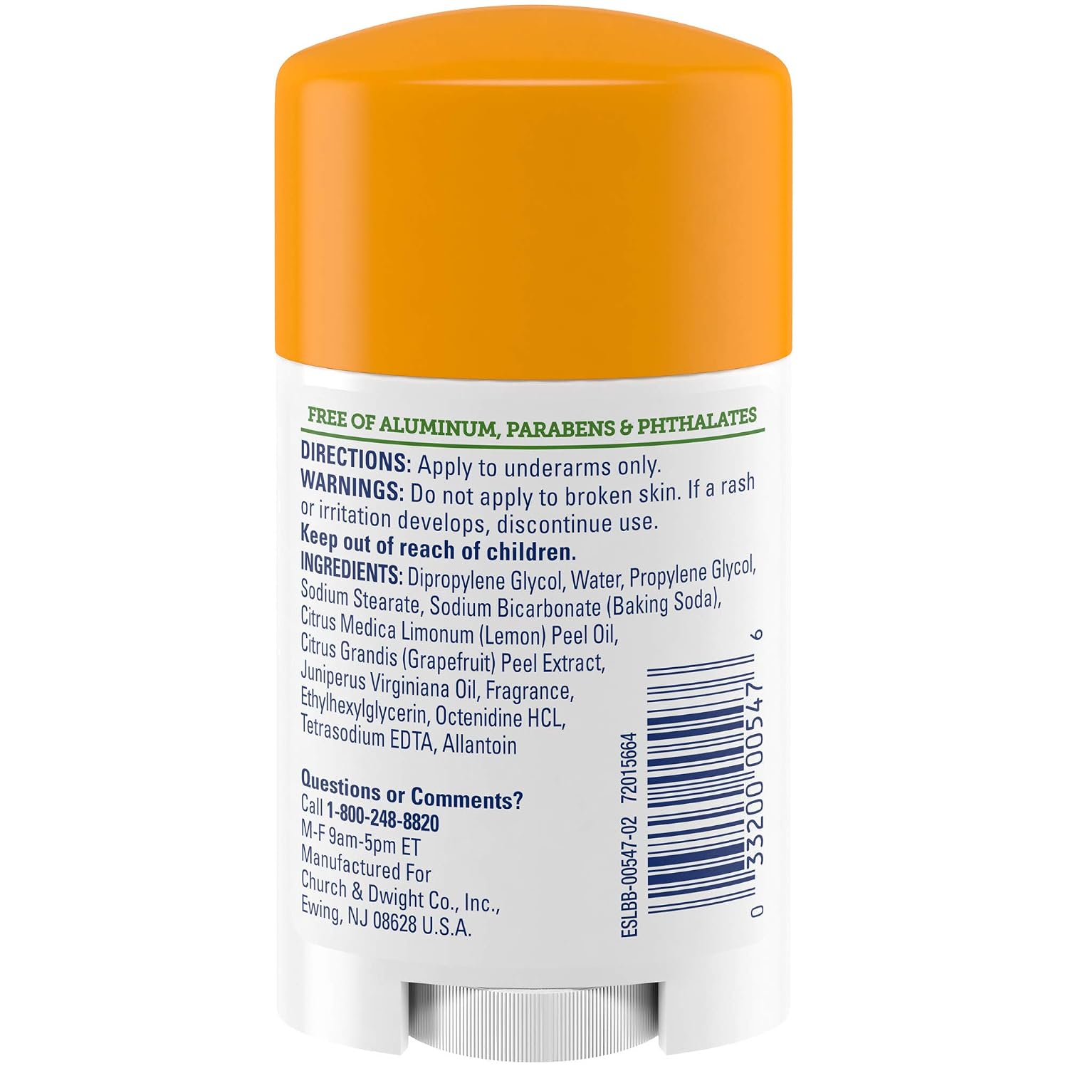 ARM & HAMMER Essentials Deodorant with Natural Deodorizers Clean, 1.0 oz.