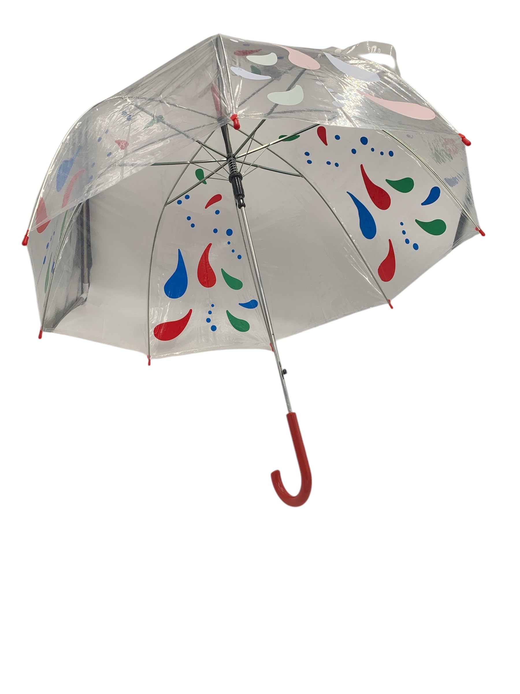 Clear Dome See Through Transparent Rain Walking Colour Changing Umbrella Brolly (Paisley)