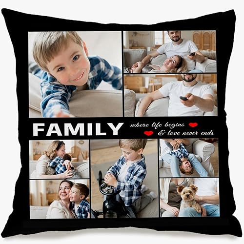 Miniatura 2 de Best Mom Ever Custom Pillows with Picture Personalized Photo Collage Throw Pillow Cover Case with Photos Pictures Kids Family Couple Valentines Day