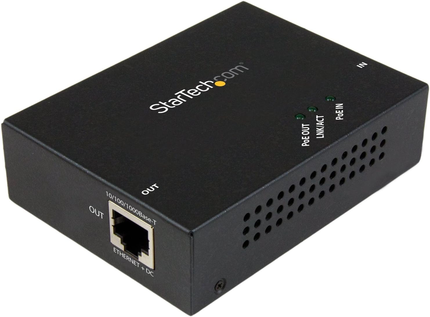 StarTech.com 1 Port Gigabit PoE+ Extender 802.3at & 802.3af - 100m (330ft) - Power over Ethernet Extender - PoE Repeater Network Extender , TAA (POEEXT1GAT)