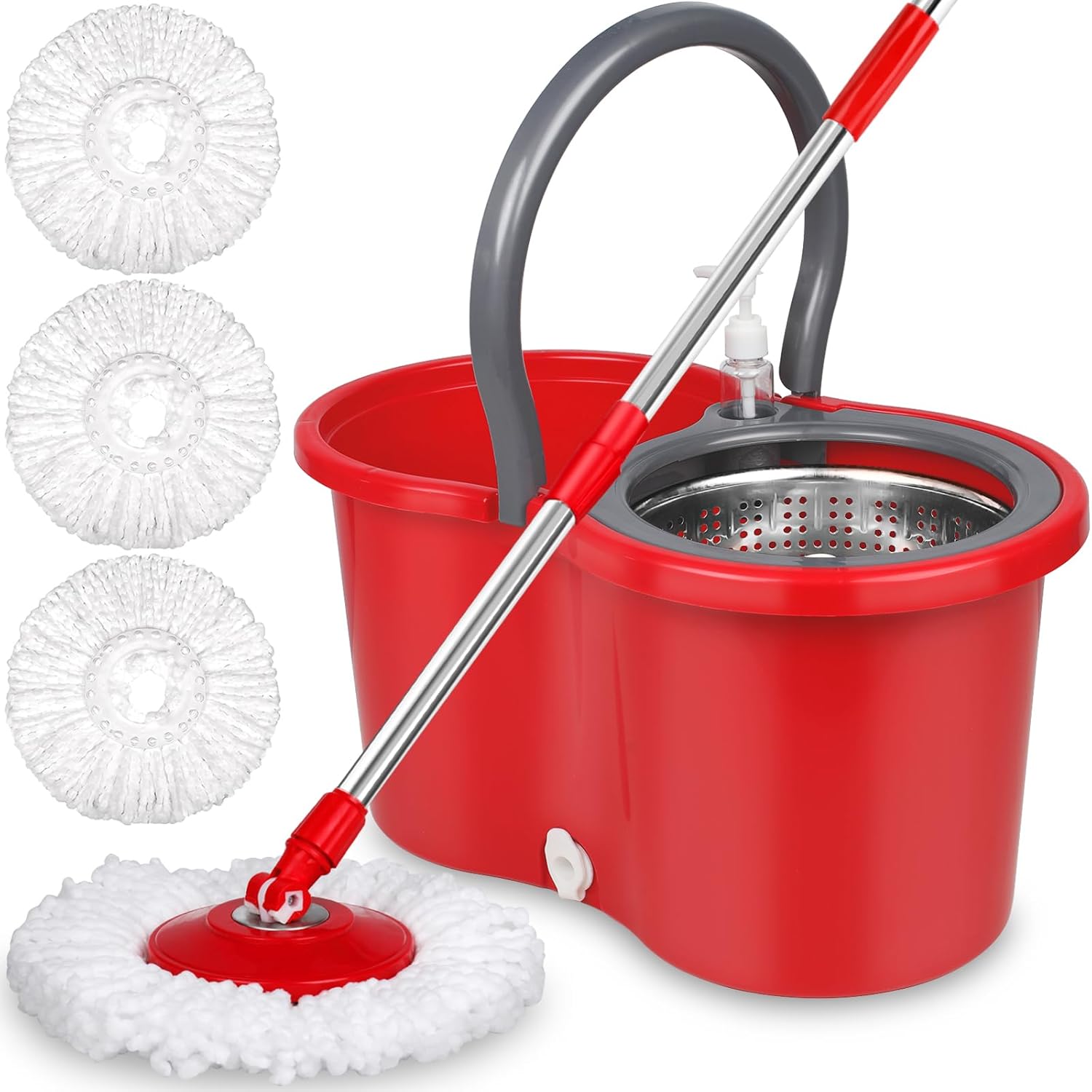 360 Spin Mop & Bucket Set, Mop and Bucket with Wringer Set