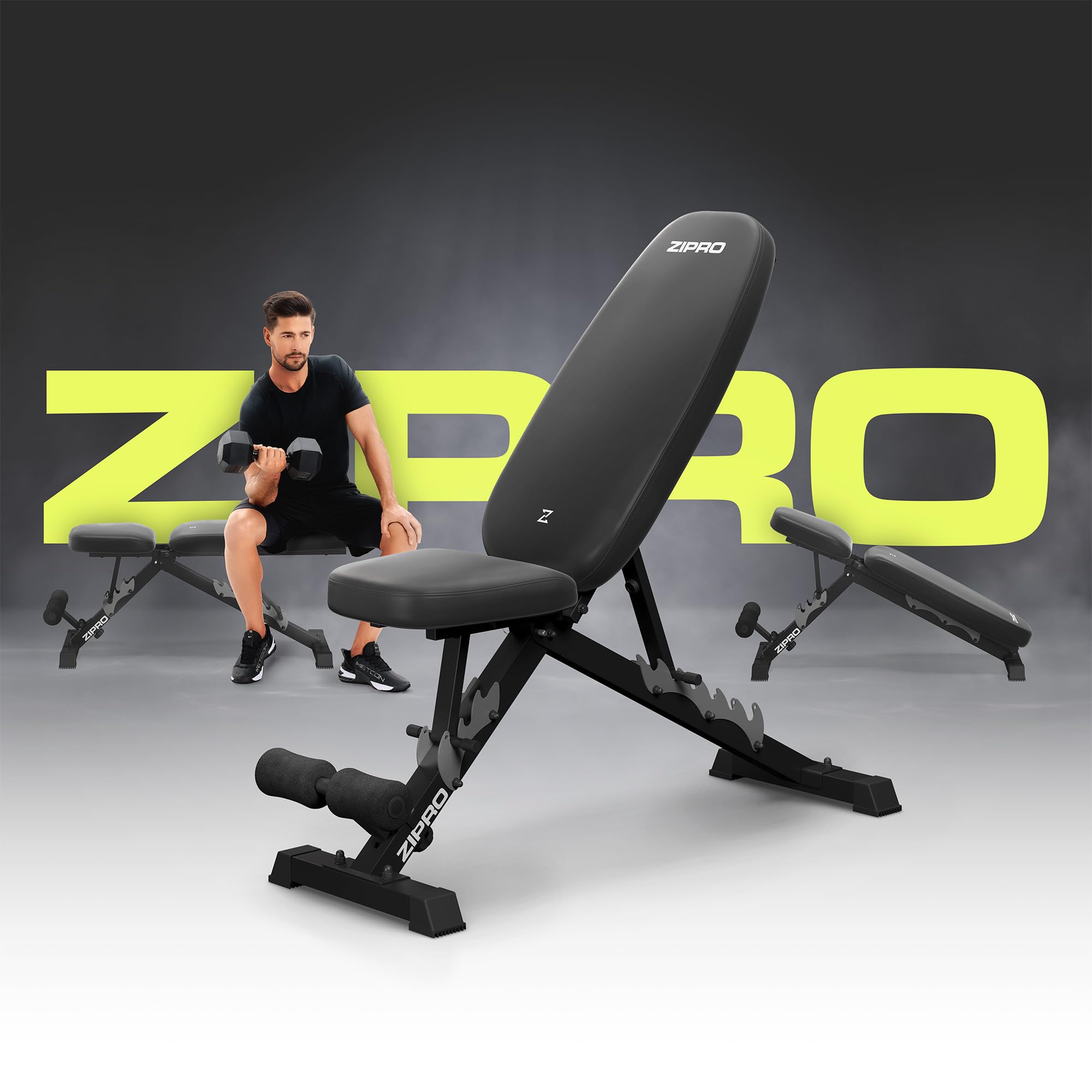 ZIPRO Panca Pieghevole Multifunzionale per Allenamento - Sollevamento Pesi, Fitness, Sit Up - Attrezzi per Casa o Palestra