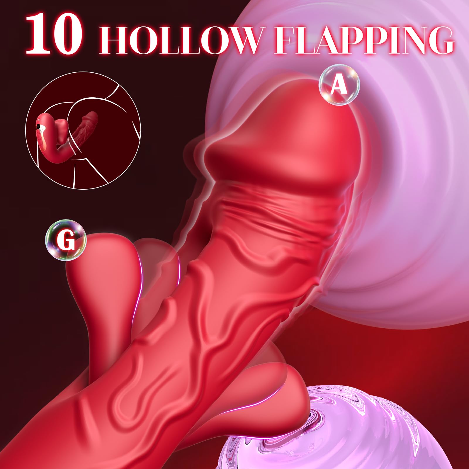 Vibratoreper Donna Professionale Sex toys - Vibratore Clitoride Dildo Vibratore Con 10 Modalità Sbattere & Vibrare & Leccare & Mordere,Lingua Vibrante Vibratore Anale Sexytoysys Donna Coppia