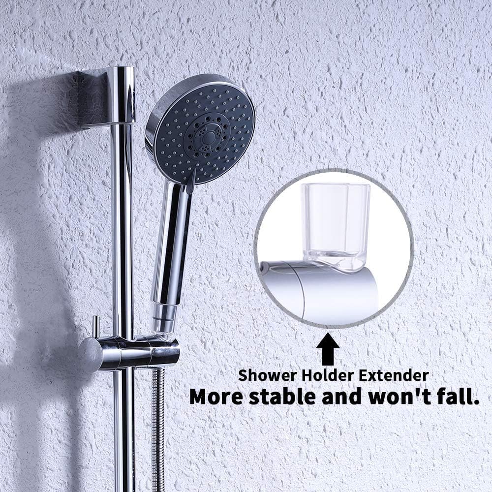 KES Shower Slide Bar with Five Function Massaging Hand Shower Head Adjustable Polished Chrome, F200-CH-C1