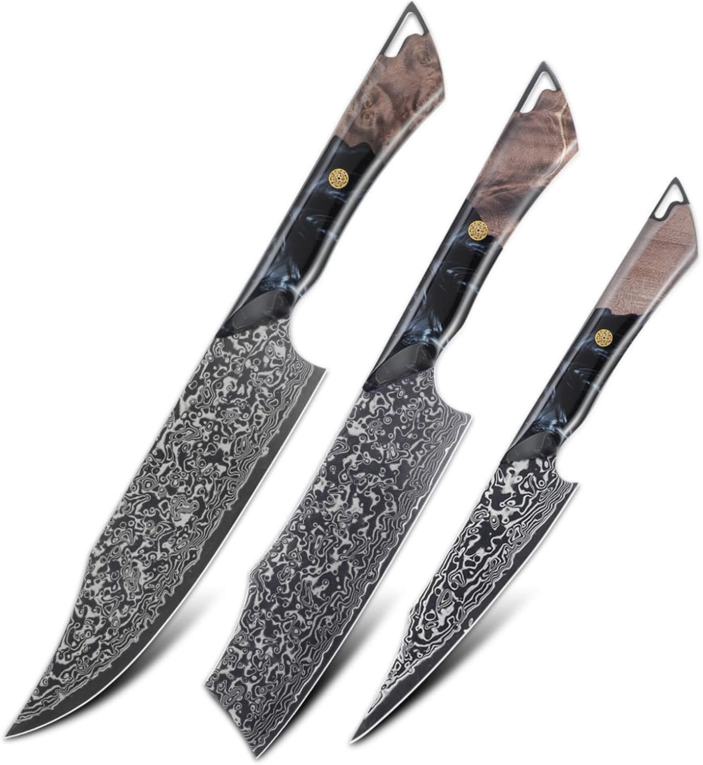 Amazon.com: ZILNEHZ Black Kitchen Knife Set, 3-Piece Knives Set for ...