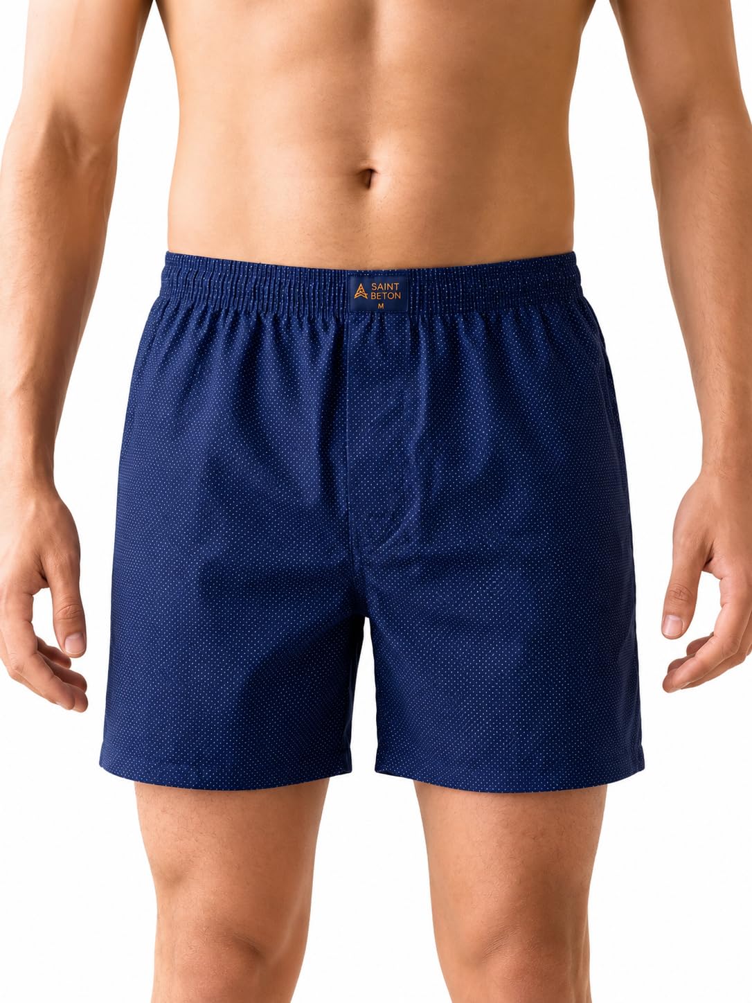 Men's Printed Cotton Boxer Shorts | Soft Breathable Fabric | Regular Fit | Assorted Floral, Paisley & Geometric Prints (in, Alpha, 2XL, Regular, Standard, Navy Blue with Sky Blue dots)-picture-40