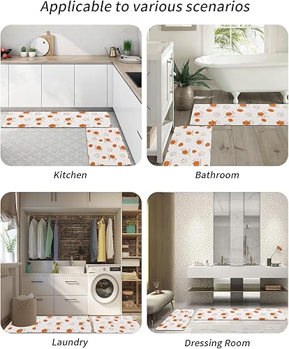 Miniatura 6 de Tapete de baño para bañera, antideslizante, de secado rápido y absorbente, de tierra de diatomeas, para fregadero de cocina, lavable, color naranja,