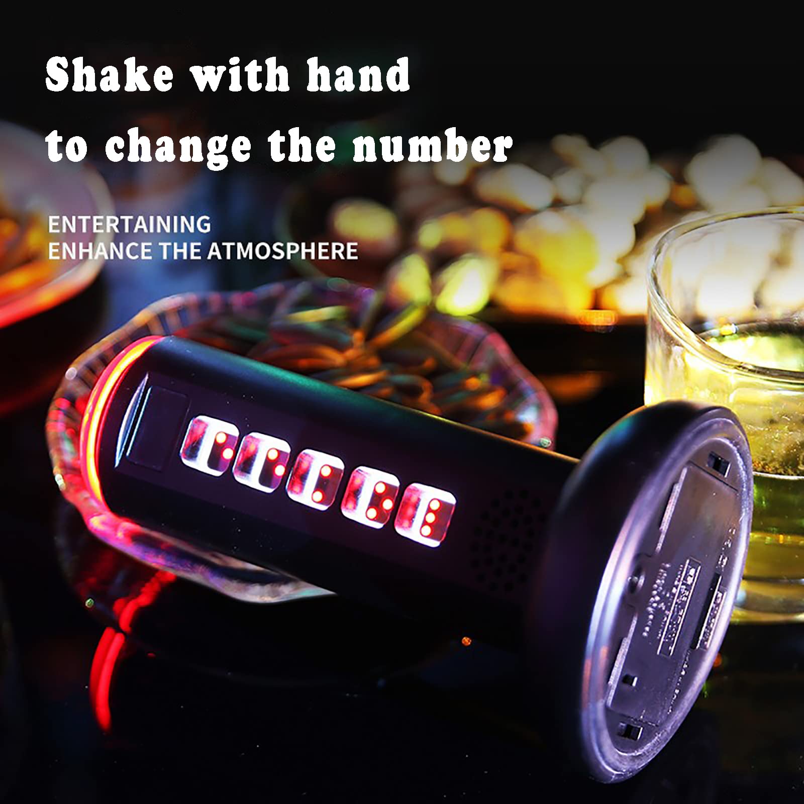 Dadi Elettrici, Tazza con Setaccio con Display a LED Elettrico, Giocattoli Creativi per Giochi di società, I Numeri Possono Essere Cambiati Stringendo La Mano, Adatti per Bar per Feste