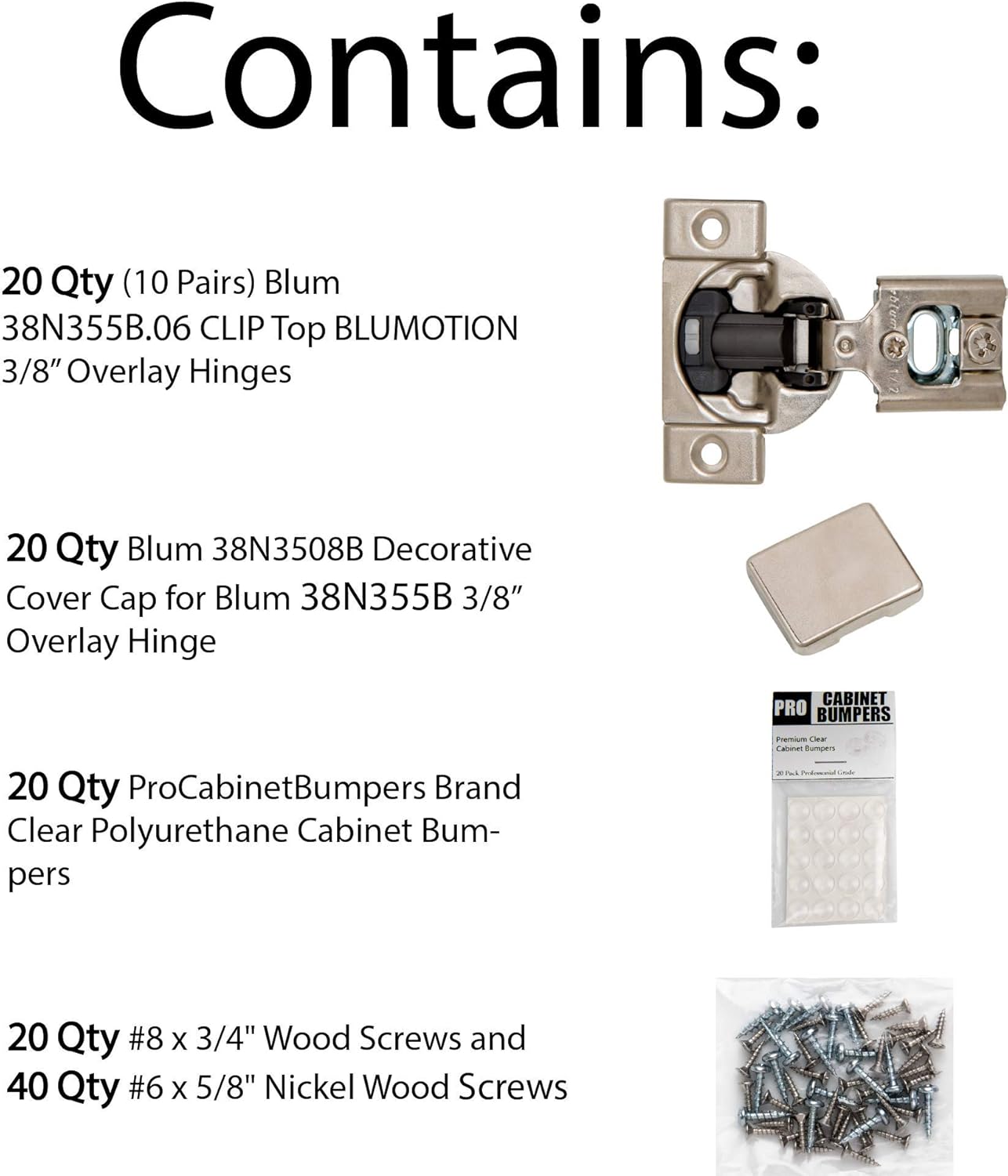Bеѕt Sеllеr Blum (20 Pack) 3/8 Overlay Soft Close Hinge 38N355B.06 105° Blumotion with Screws, Cover Caps, ProCabinetBumpers Bumpers Bеѕt Dеаl 🛒 Blum (20 Pack) 3/8 Overlay Soft Close Hinge 38N355B.06 105° Blumotion with Screws, Cover Caps, ProCabinetBumpers Bumpers