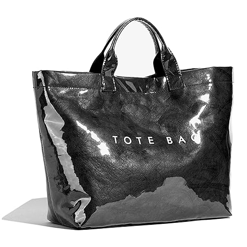PVC Tote Bag for Women Waterproof Plastic Summer Tote Letter