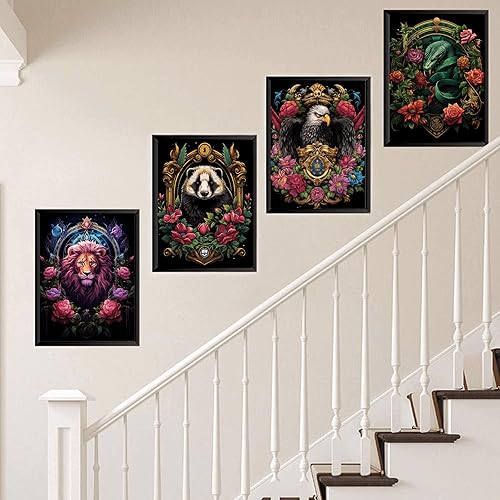 Miniatura 3 de Santiway Paquete de 4 insignias mágicas de pintura de diamantes para adultos y niños, kit de arte de diamantes 5D para principiantes, pintura de