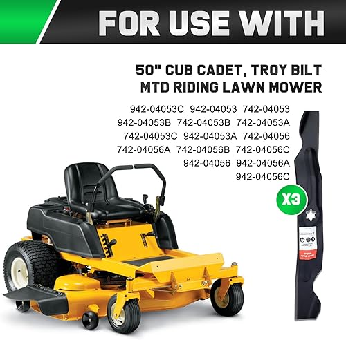 Miniatura 2 de 942-04053C Cuchillas de cortacésped para MTD Cub Cadet Troy Bilt 50 pulgadas cortacésped de cubierta Giro Cero Reemplazar 742-04056 942-04056