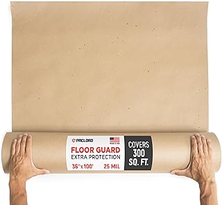 36" x 100' USA-Made Floor Guard Roll - Extra Heavy-Duty 25 Mil Thick Floor Protector, 300 Sq.Ft. - 3.5X Stronger Than Builders Paper for Surface Protection, Remodeling, and Construction Jobs