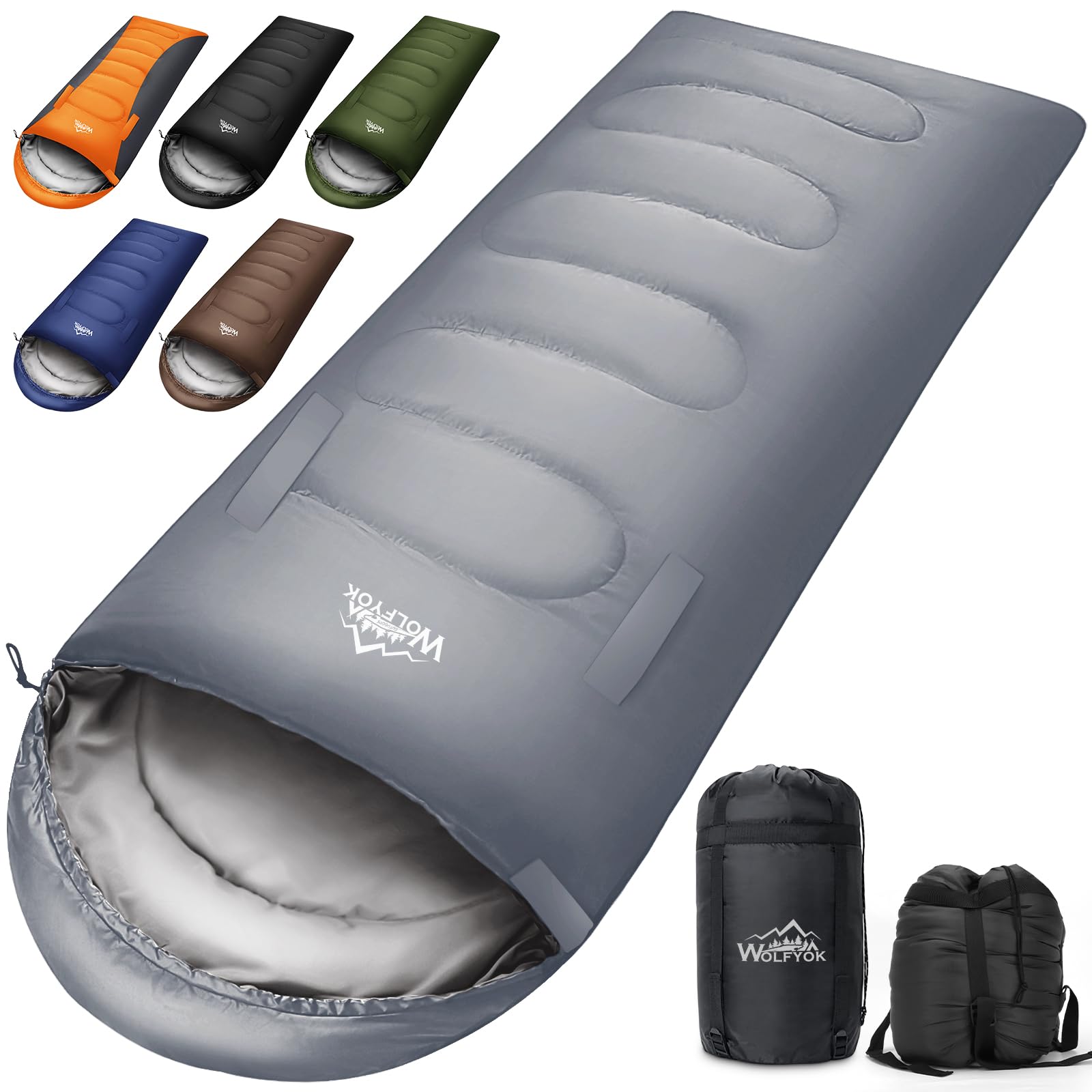 寝袋 冬用【手足伸ばし可能・230T防水】4in1多機能 1.4Kg 1.1Kg 1.8Kg 2.2Kg 寝袋 オールシーズン 夏用シュラフ 封筒型 コンパクト 軽量 中綿 快適温度-5℃-20℃ 保温 wolfyok outdoors 丸洗い可能 収納パック付き キャンプ アウトドア コンパクト 登山 車中泊 防災用 避難用 防寒【国内ブランド】