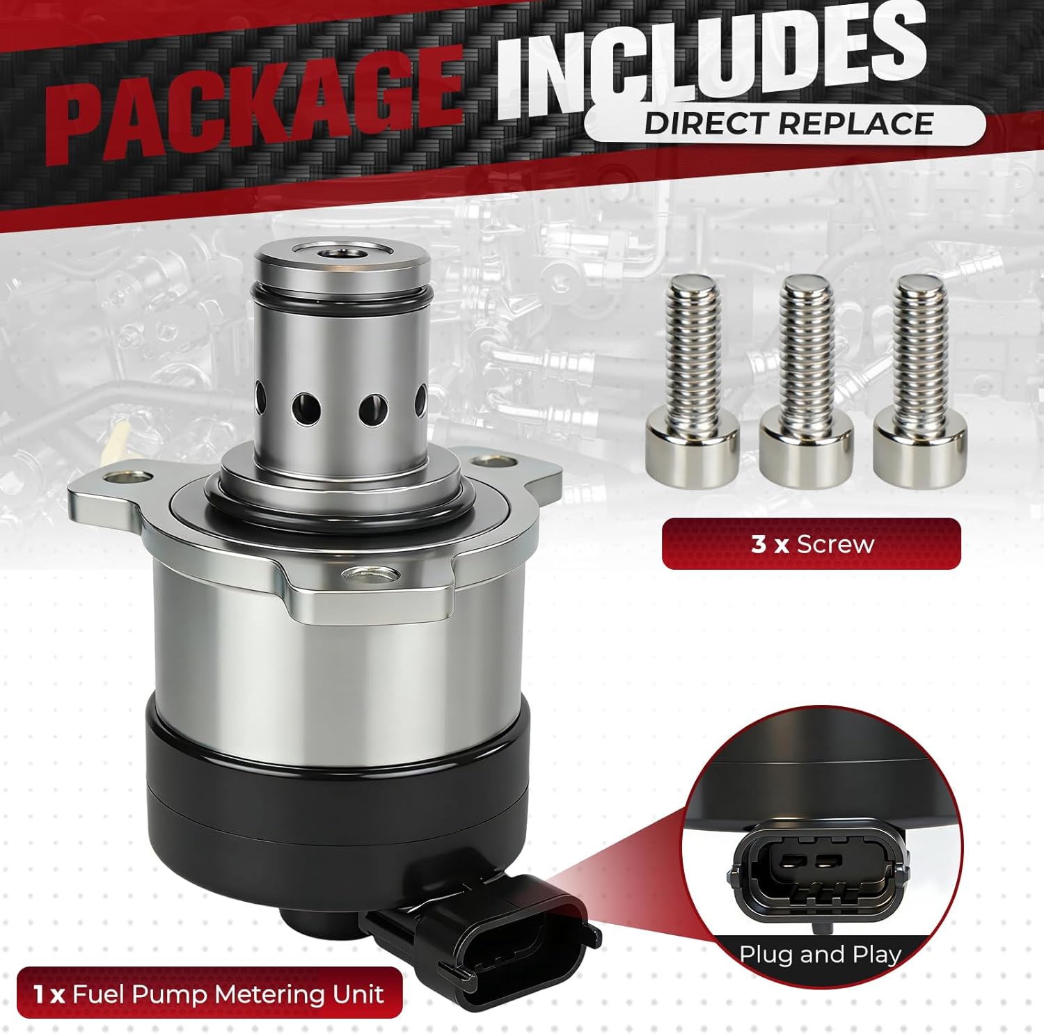 Fuel Meter Quantity Control Valve Pump Metering Unit Compatible with Freightliner Cascadia Coronado Western Star DDE Detroit DDE16 DD13 DD15 Diesel Engine 2007-2022 Replace for A0000900069