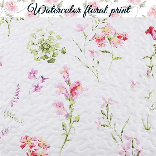 Miniatura 6 de Cozy Line - Juego de fundas para sofá cama de 4 piezas, color rosa claro, azul, flores, flores, jardín, reversible, para todas las estaciones, ropa