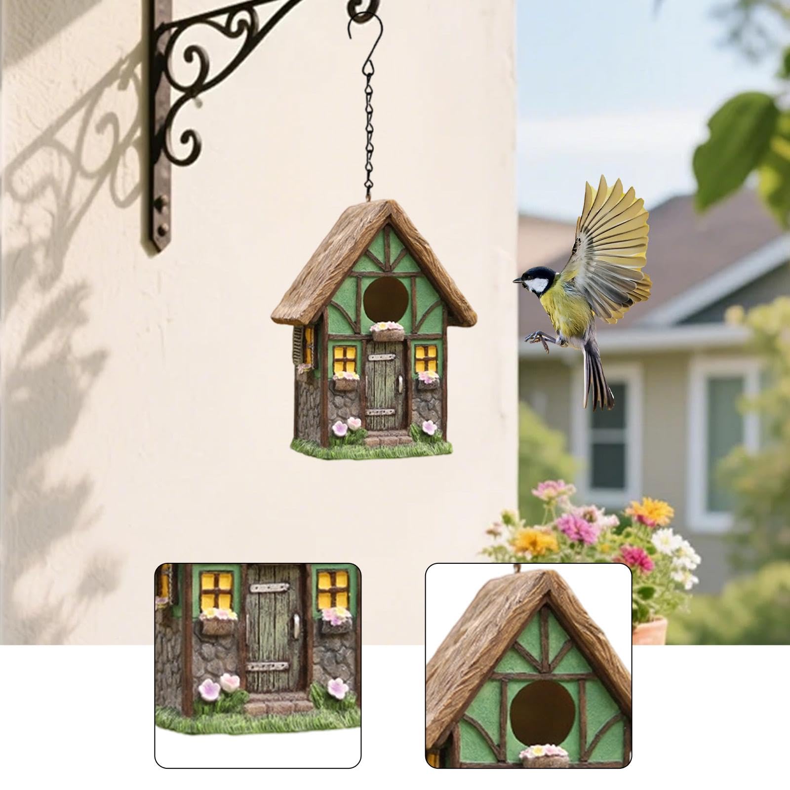 Harilla Nichoir Suspendu d'extérieur, nichoir champêtre pour, Style Cottage, boîte à Oiseaux Originale pour Jardin.