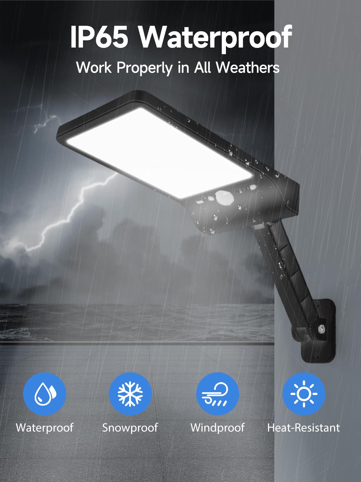 Moman Lampe Solaire Extérieur, Lumiere Solaire Exterieur Detecteur de Mouvement 56LED/2200mAh Applique Solaire 3 Modes IP65 Étanche avec Télécommande (Noir), Lampe-Solaire-Exterieur-Eclairage-Lumiere