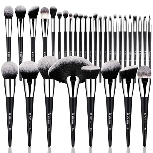 DUcare Makeup Brushes Professional 32Pcs Make up Brushes Set Premium Synthetic Kabuki Foundation Blending Brush Face Powder Blush Concealers Eye Shadows