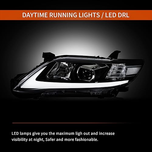Miniatura 7 de VLAND - Faros delanteros LED compatibles con Toyota Camry 2010 2011 BaseLEXLEHybridSE Sedan, versión estadounidense, con señal de giro secuencial,
