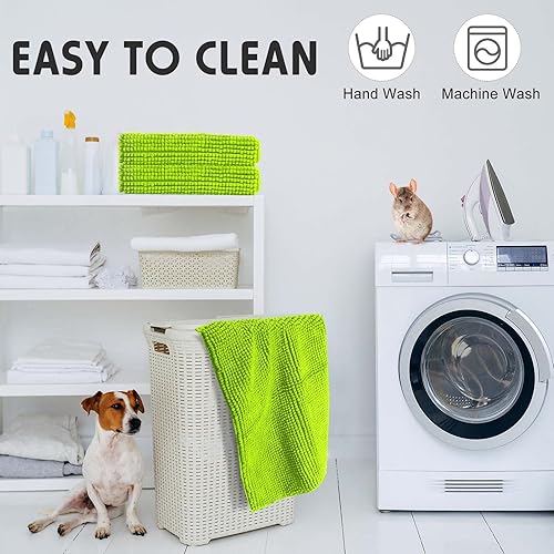 Vista 24 de Amylove 4 piezas de forro de jaula de conejillo de indias, ropa de cama de conejillo de indias, almohadillas de forro polar lavables reutilizables