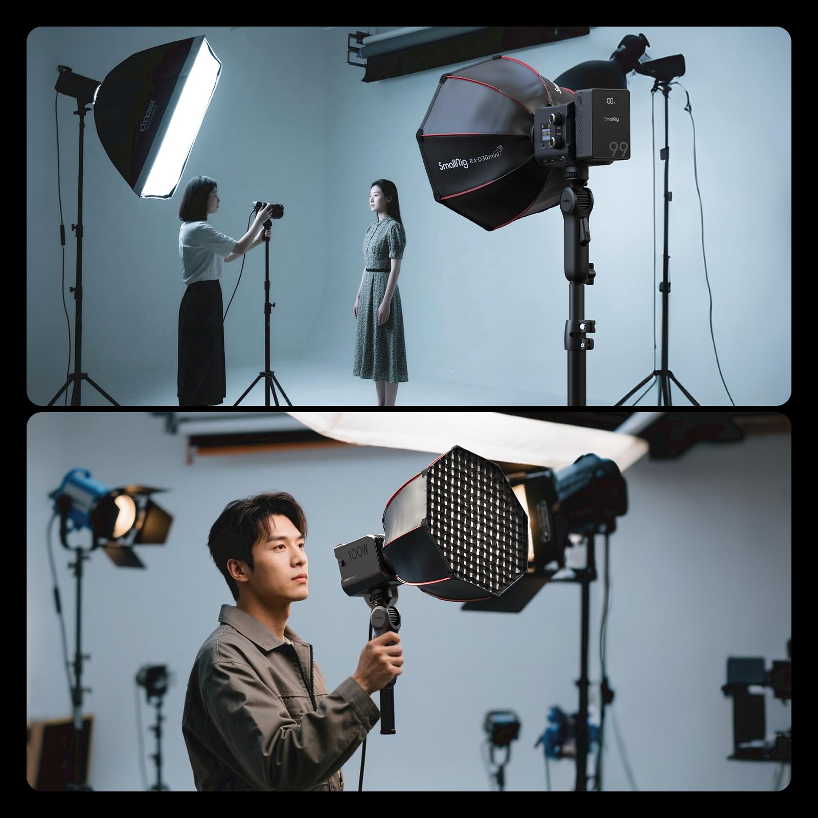 SMALLRIG 5181 - Adattatore a sgancio rapido, capacità di carico 6,6 lb, rotazione a 360°, capacità di carico 3 kg, per luce video COB, clip per cellulare, per flash fotocamera