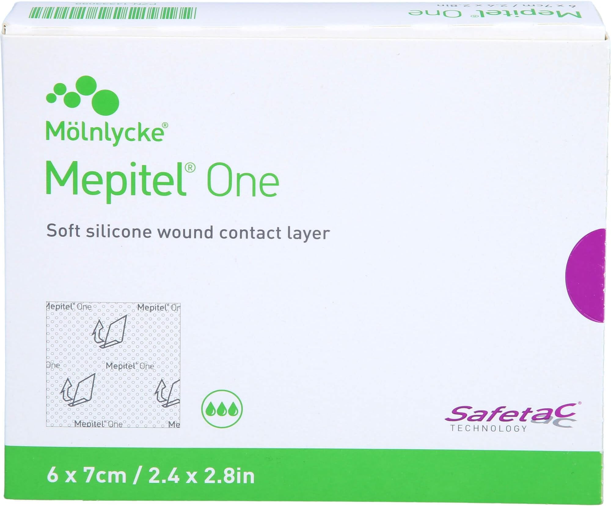 Mepiform Mepitel One Safetac Wound Dressing 6cm x 7cm x 5