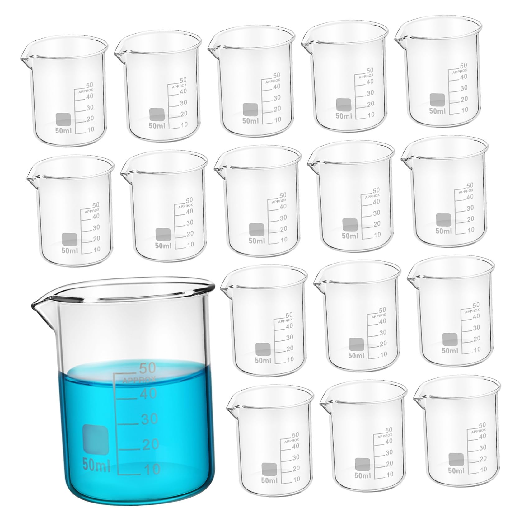 PRETYZOOM 20stücke Messbecher Glas Mit Ausgießer Graduierter Für Laborbedarf Experimentierbecher Präzisionsmessbecher Bechergläser Für Küche Und Schule