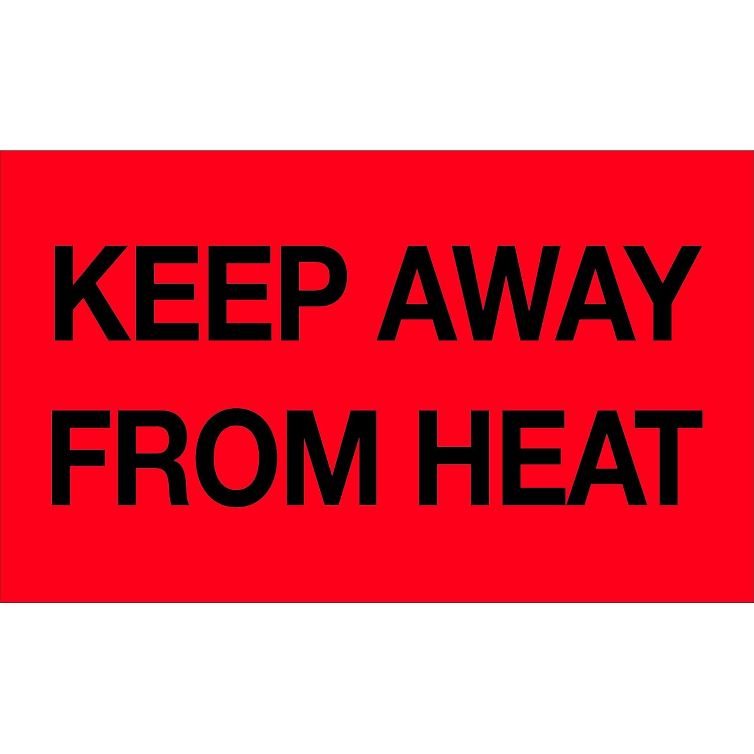 Partners Brand PDL2801 Tape Logic Labels, "Keep Away from Heat", 3" x 5", Fluorescent Red