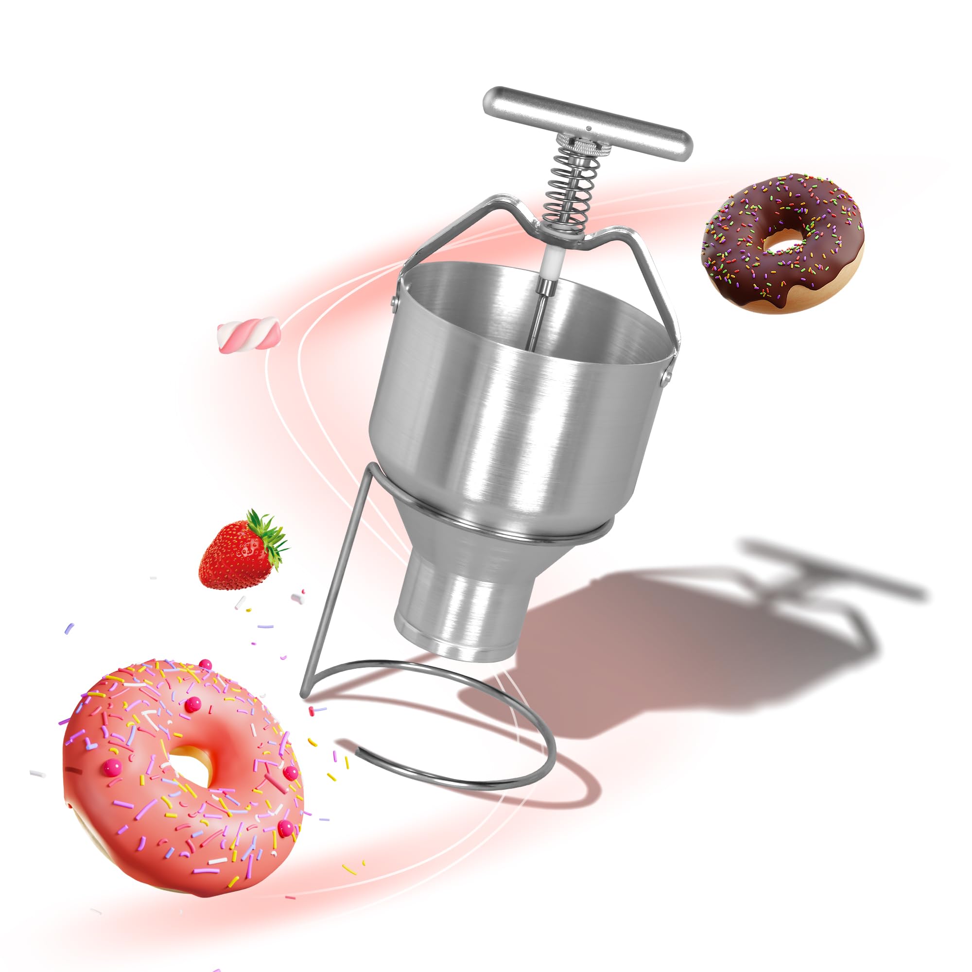Hakka 3L Manual Aluminium Doughnut Depositor, 6 Settings and Stand