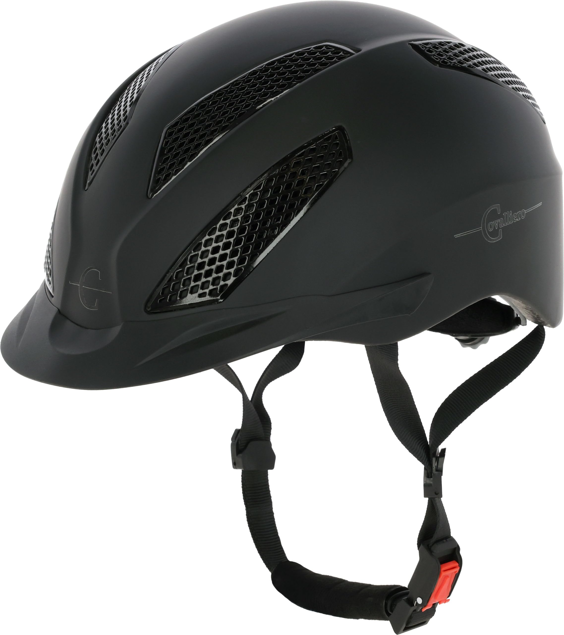 Casco de Montar Covalliero eXite, Mujeres, Hombre, Negro, Volumen 57-60 cm, Sistema Disc, Visera de Casco Flexible, Sistema de ventilación, Cierre de Clic rápido