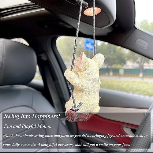 Miniatura 3 de Decoración de espejo de coche de pato oscilante súper linda, divertido adorno de automóvil y accesorio de tablero para espejo retrovisor, decoración