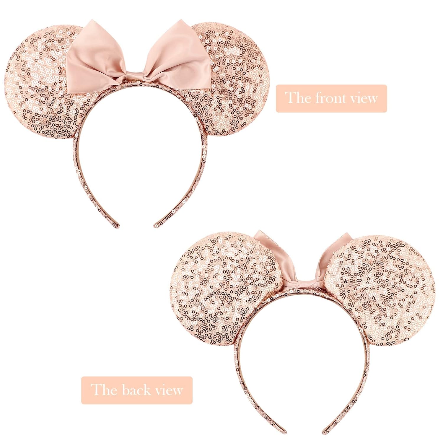 DRESHOW Mouse Ears Bow Headbands Glitter Party Decoration Cosplay Costume for Women - Image 4