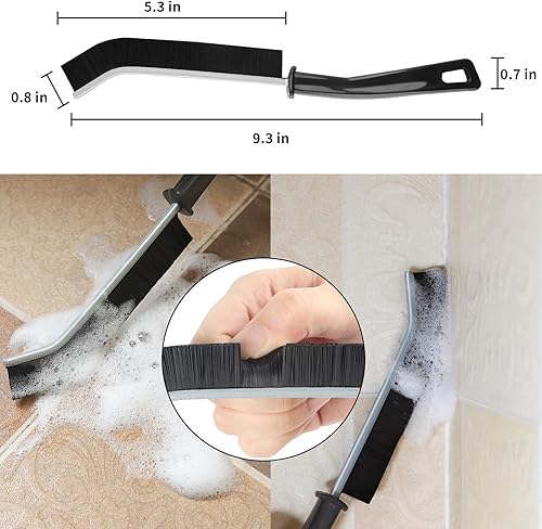 Miniatura 3 de MVVKUUI4+4pack Crevice Cleaning Brush, Multifunctional Gap Cleaning Brush Tool, Bathroom Gap Brush, Grout Cleaner Brush Hard Bristle Crevice