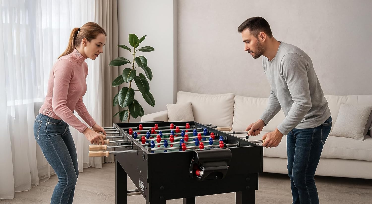 KICK Pentacle 55" 5-in-1 Multi Game Table – Foosball, Billiards/Pool, Push Hockey, Shuffleboard & Bowling