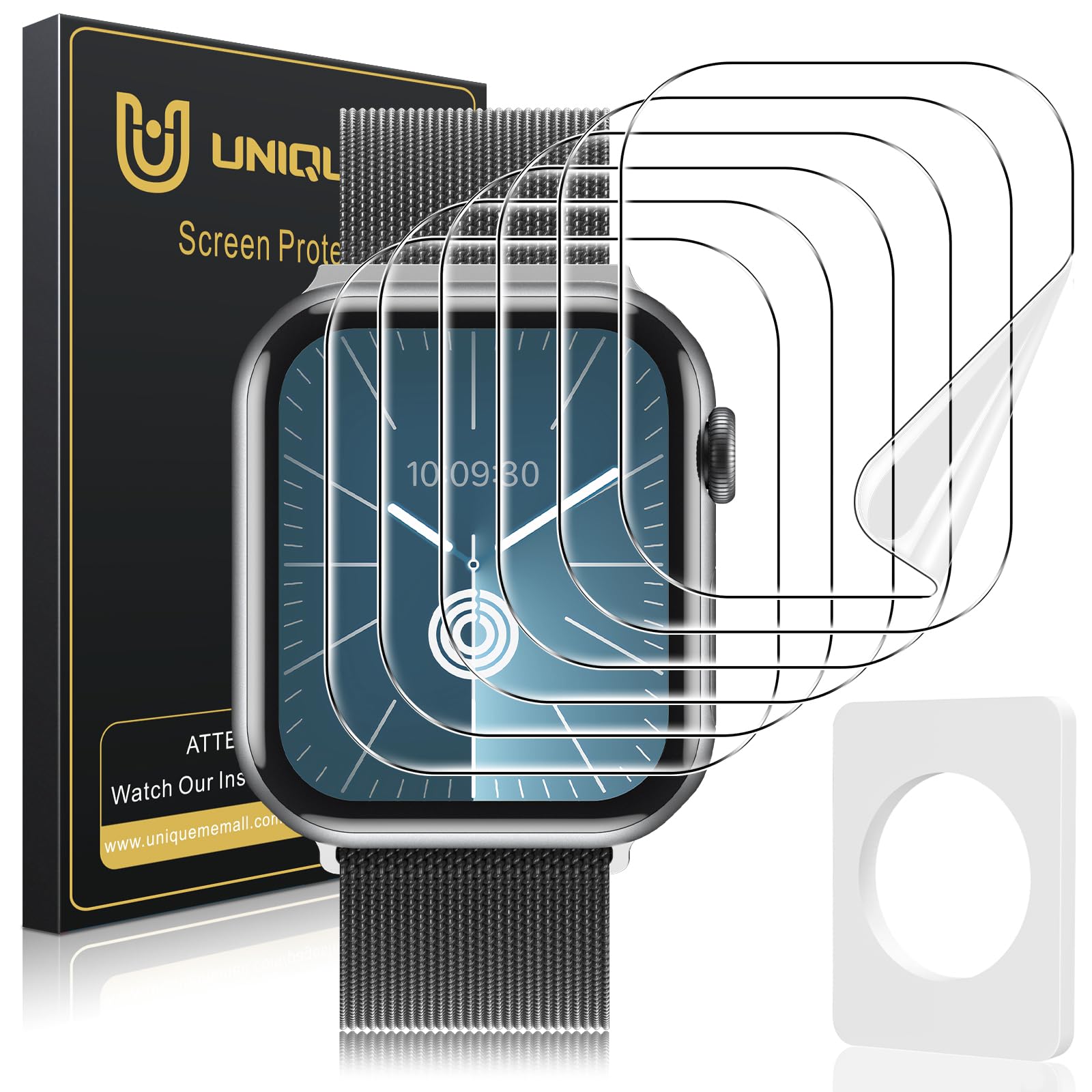 UniqueMe für Apple Watch 46 mm Schutzfolie - 6 Stück Flexible TPU Folie, Maximale Abdeckung Selbstheilung Displayschutz Folie für iWatch Series 11/10 46 mm