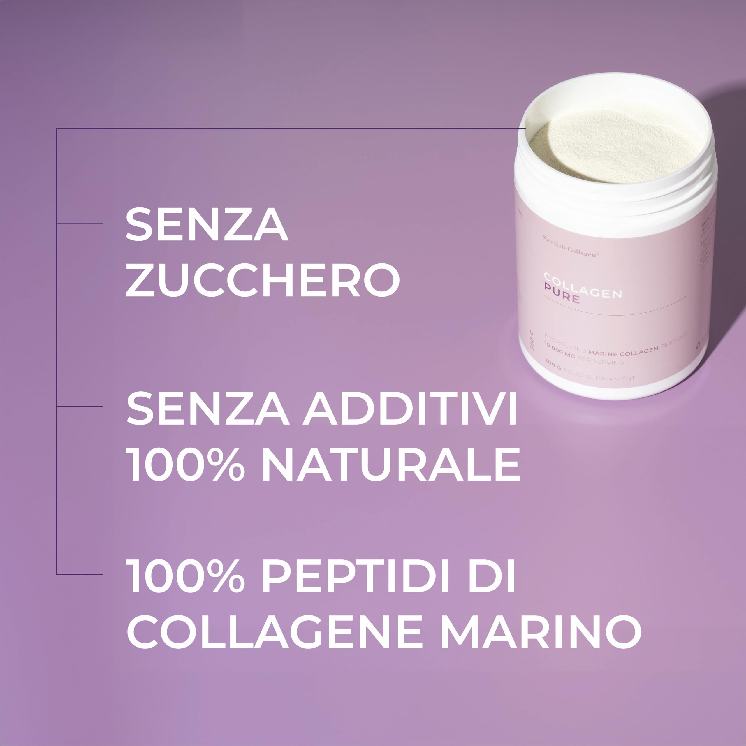 Collagene Pure x 2 I 2 contenitori di polvere di collagene idrolizzato al 100% (tipo I e III) I Odorless e senza sfuggito I Easy Mix - 60 Day Supply