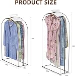 Upgraded Thickened Clear Garment Bags for Hanging Clothes 4 Packs, 10“ Gusseted Clothes Hanging Storage Bags for Closet, Shirts, Coats, Dresses (40 & 50 inch)