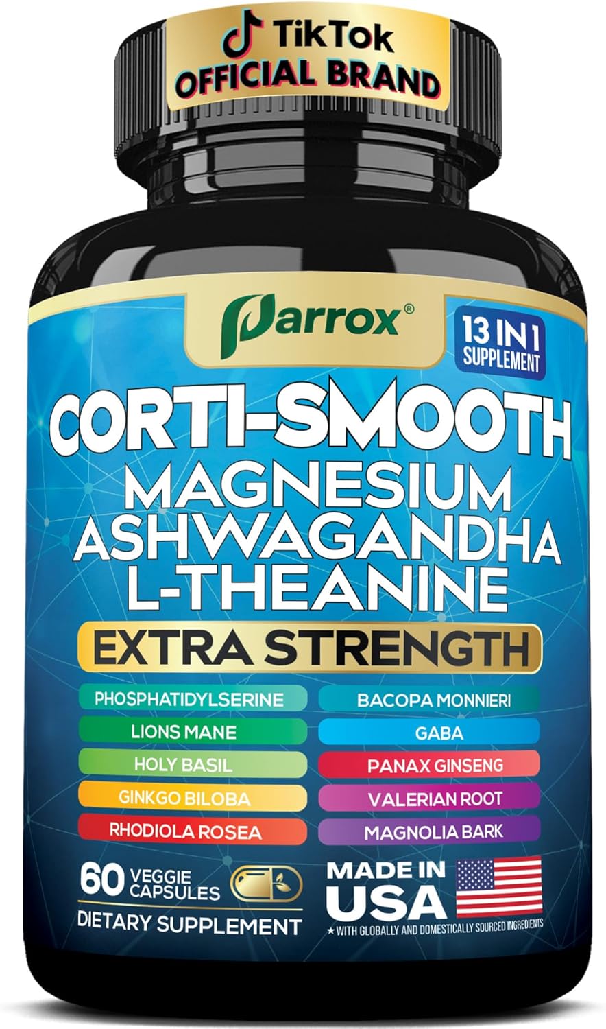 Corti-Smooth Cortisol Supplement Magnesium, L-Theanine, Ashwagandha, Phosphatidylserine, Valerian Root, Lions Mane, Bacopa Monnieri, Ginkgo Biloba, Panax Ginseng, Magnolia Bark, GABA (60 Caps) Corti-Smooth Cortisol Supplement Magnesium, L-Theanine, Ashwagandha, Phosphatidylserine, Valerian Root, Lions Mane, Bacopa Monnieri, Ginkgo Biloba, Panax Ginseng, Magnolia Bark, GABA (60 Caps)
