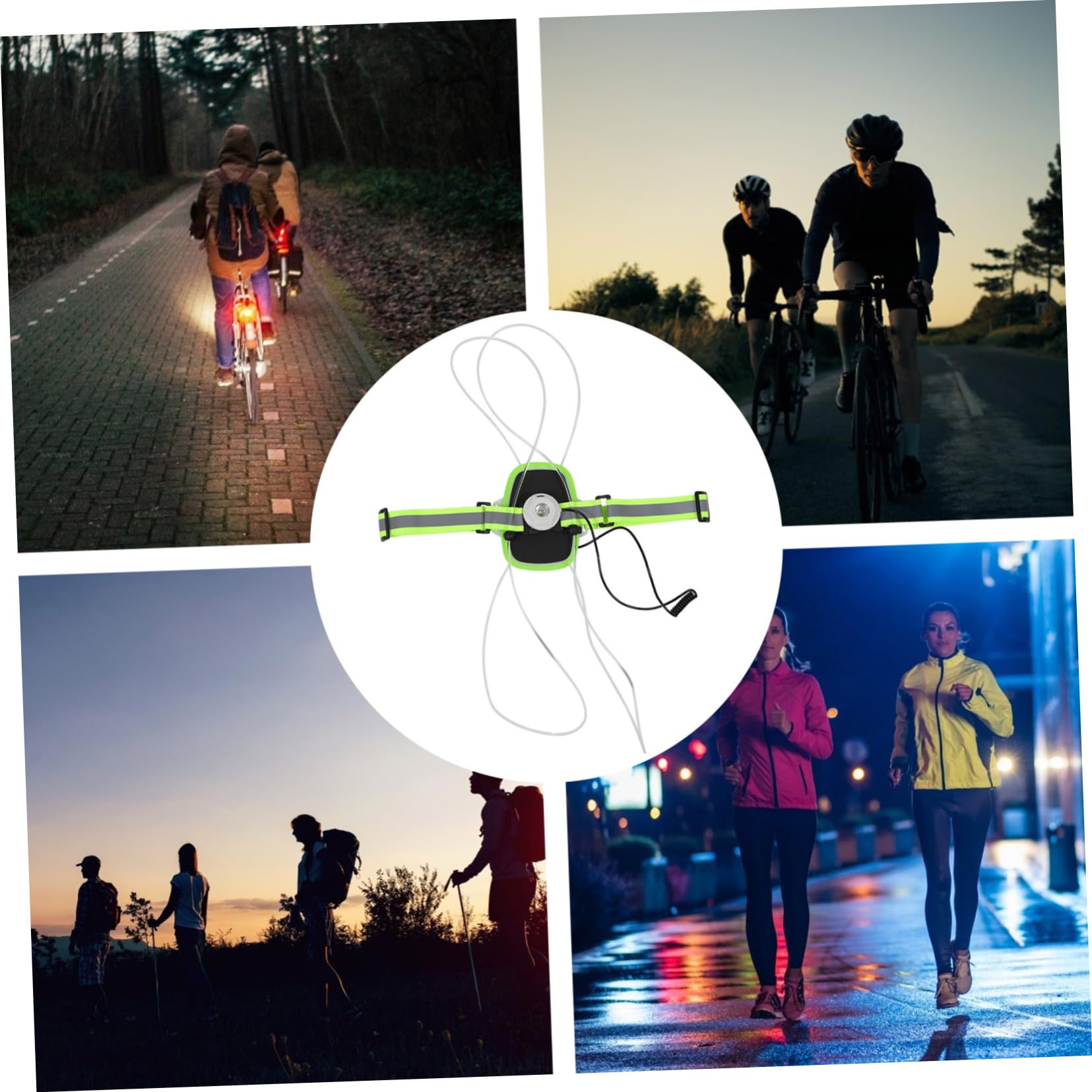 Toyvian Gilet de Course Réfléchissant LED USB Rechargeable, 1200mah