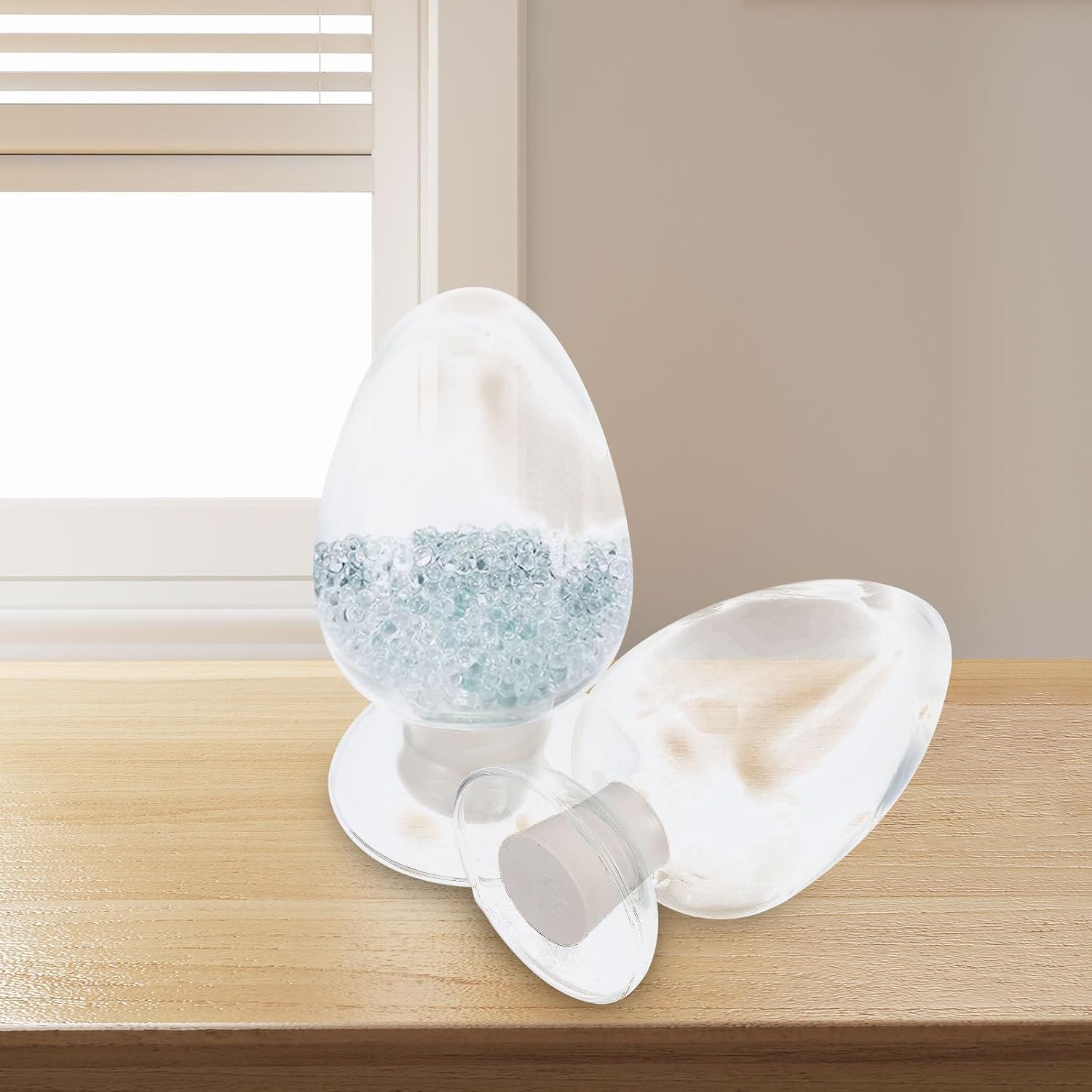2pcs Glass Storage Bottles 250ml and 125ml with Rubber Seals, Simple and Delicate Design Decorative Glass Jars for Home Decoration and Restaurant Display