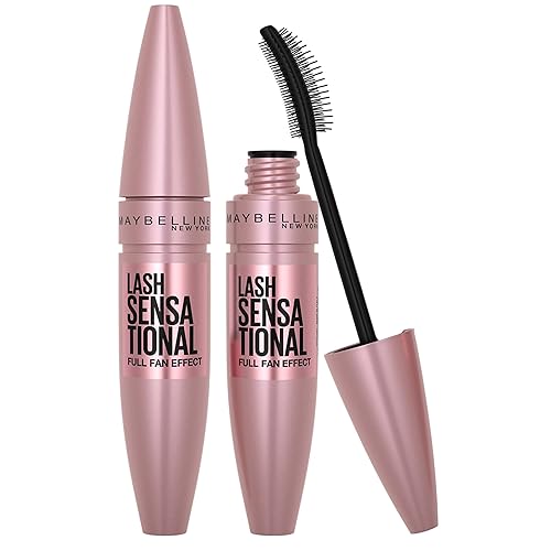 Maybelline New York Lash Sensational Volumizing and Thickening Mascara, Washable (Not Waterproof), Very Black, Duo Bundle - Very Black - 9.5 ml (Pack of 2)