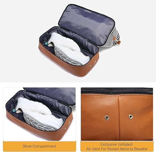 Miniatura 7 de Sucipi Bolsas de fin de semana para mujer, bolsa de lona de viaje con compartimento para zapatos, bolsa de viaje para el gimnasio, bolsa de viaje