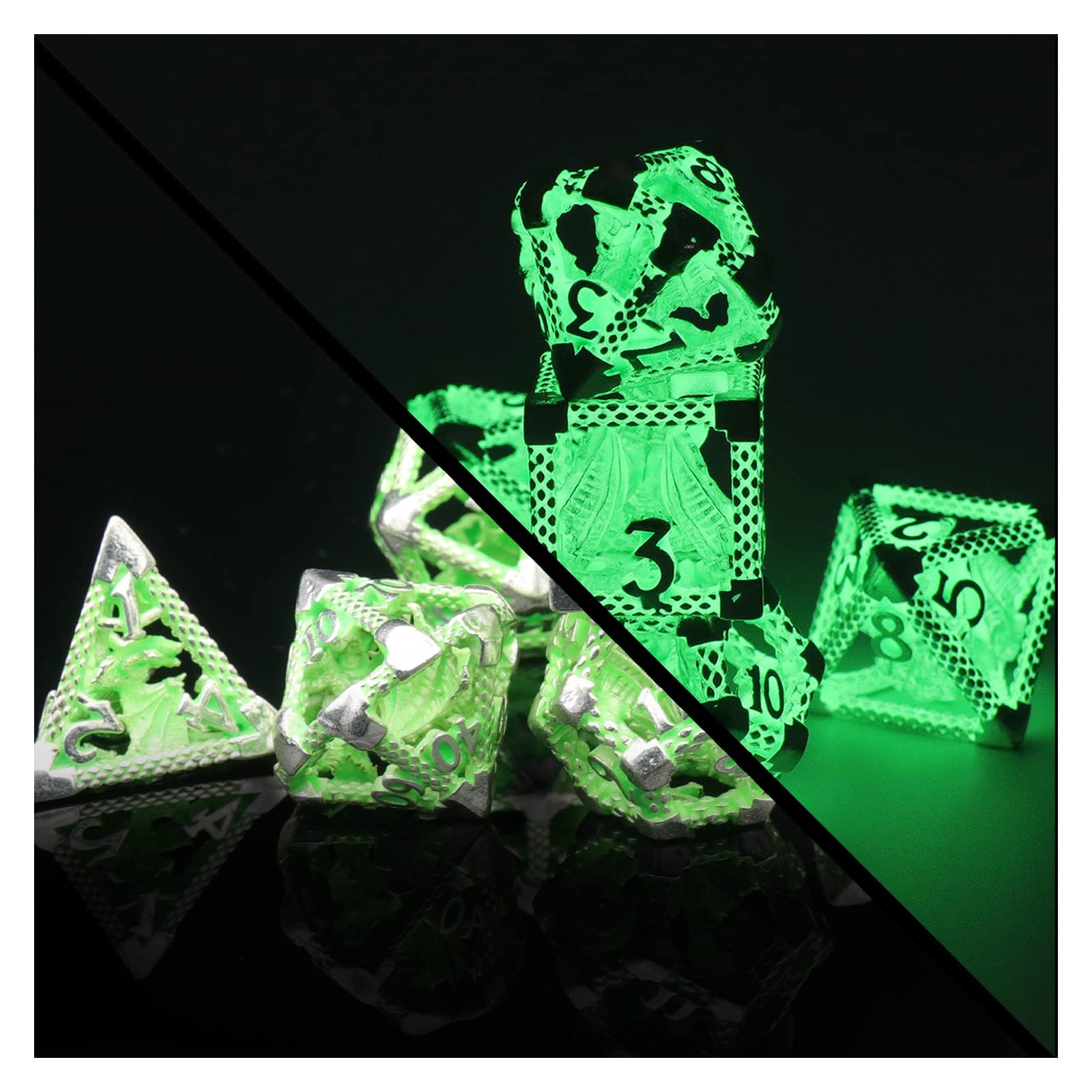 Set Di 7 Dadi Poliedrici In Metallo Per Giochi Di Ruolo, Dungeon E Giochi Di Ruolo Dnd Multi Faccia~p151412819