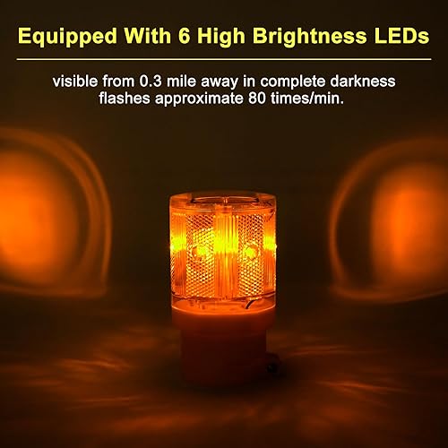 Miniatura 2 de Aolyty Luz LED estroboscópica solar de advertencia intermitente, construcción de seguridad, barricada de carretera, tráfico, lámpara de baliza de